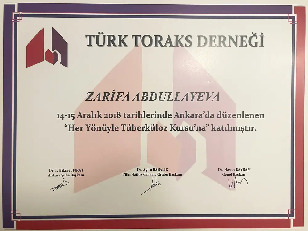 Her Yönüyle Tüberküloz Kursu — Türk Toraks Derneği — belgenin taranmış görüntüsü